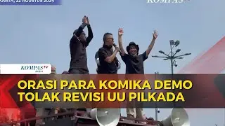 Komika Adjis Doaibu, Abdur, Bintang Emon & Arie Kriting Ikut Demo Kawal Putusan MK di Gedung DPR RI