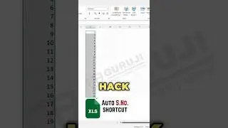 Shortcut to Auto Serial numbering in excel #shorts
