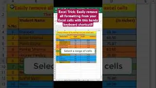 Excel Trick: Easily remove all formatting from your Excel cells with this handy keyboard shortcut!!