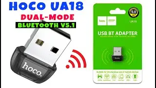 Hoco UA18 USB Bluetooth Adapter || Dual-mode Bluetooth v5.1 version || LMP10 Wireless BT Dongle