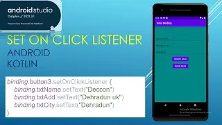 How to Set OnClick Listener on Android Studio Component kotlin