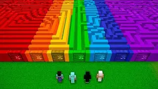 RAINBOW INFINITY MAZE CHALLENGE! Minecraft NOOB vs PRO vs HACKER vs GOD! 100% TROLLING HARD LONG