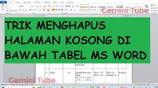 Trik Menghapus Halaman Kosong di Bawah Tabel Word // Trik dan Tips Word