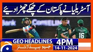 Australia crush Pakistani Bowling in 1st T20 Match | Geo News 4PM Headlines | 14 Nov 2024