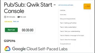 Pub/Sub: Qwik Start - Console | GSP096 | Google Cloud Skills Boost | QUICK-GCP-LAB | 2024 