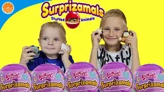 Surprizamals series 5 plush animals toys surprise balls Blue Orange