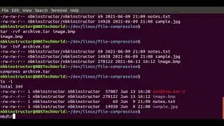 fffe-04 Using the COMPRESS Command for Compression and Decompression of TAR Archive Files in Linux