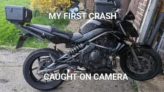 My first crash,  Caught on Camera.  It is less spectacular than it sounds...