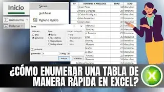 COMO ENUMERAR UNA TABLA DE MANERA RAPIDA EN EXCEL.