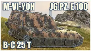 Jagdpanzer E100, M-VI-Yoh & BatChat 25t • WoT Blitz Gameplay