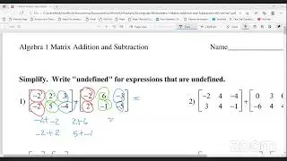 Grade 7-9 Class - Revision - Circumference and Area - Matrices - May 05, 2021