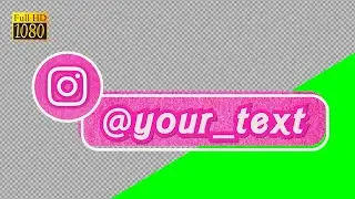 Pink Instagram Lower Third with your text | green screen, transparent background