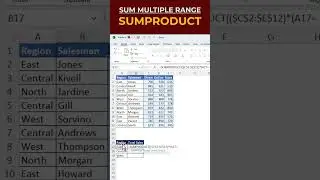 #shorts | SUM Multiple Range using SUMPRODUCT