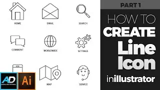 How to Make Line Icon Pack in illustrator | Adobe Illustrator Tutorial
