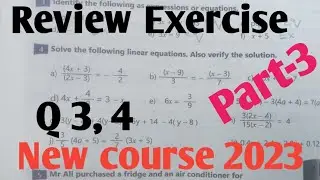 Review Exercise unit 7 Linear equation Class 6th Math kpktbb and ptb 2023| unit 7 Review Exercise