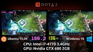 Ubuntu 15.04 VS Windows 10 Pro : Dota 2 Reborn Benchmark with a GTX 680