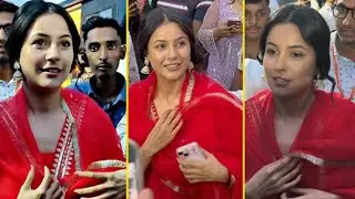 Shehnaaz Gill का रेड अनारकली आउटफिट में दिखा ग्लैमरस लुक | Dahi Handi 2024