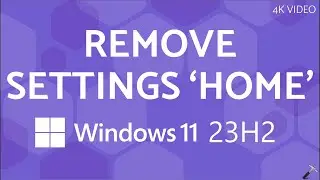 Remove Settings Home in Windows 11