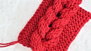 Супер объемная  коса спицами. Мастер класс для начинающих