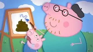 Daddy Pig is very good at drawing