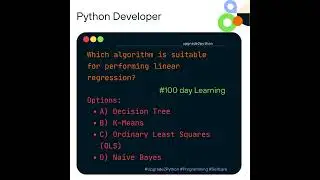 Which algorithm is suitable for performing linear regression? In Machine Learning🤖? 