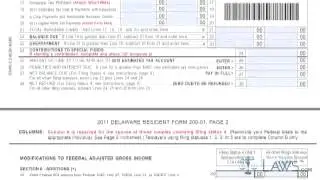 Form 200 01 X Resident Amended Delaware Personal Income Tax Return