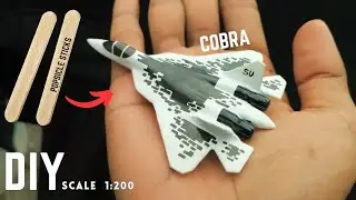 I built Sukhoi SU-57 Felon out of Ice cream sticks | making airplanes tutorials