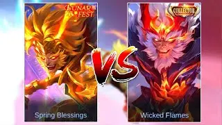 Sun Wicked Flames Collector Skin VS Spring Blessing Lunar Fest Skin MLBB Comparison