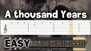 Christina Perri - A Thousand Years - EASY Guitar tutorial (TAB)