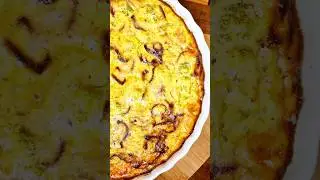 Crustless Salmon and Broccoi Quiche Recipe #shorts