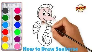 How to draw seahorse | how to draw seahorse easy | step by step tutorial for kids