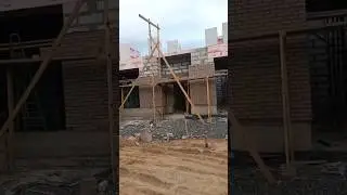 ГАРАЖ из ГАЗОБЕТОНА с ОБЛИЦОВКОЙ КИРПИЧОМ
