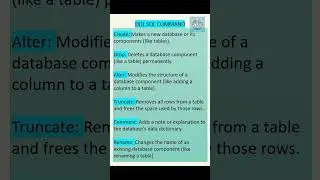 DDL COMMAND #shorts #ytshorts  #sql  #education