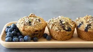 Healthy Blueberry Oatmeal Muffins (No White Flour & Refined Sugar)