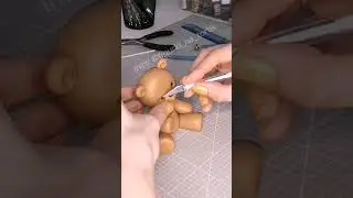 cake topper teddy bear. Мишка из мастики