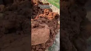 Достаем валун, камень при бурении колодца. 