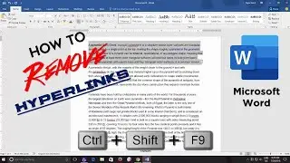 How to Remove All Hyperlinks from Microsoft Word Tutorial