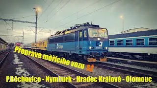 Andy - Přeprava měřícího vozu SŽ do Olomouce (Přes Nymburk a Hradec)