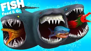 3 HEADED BLOOP vs PREHISTORIC PROGNATHADON | Feed & Grow Fish