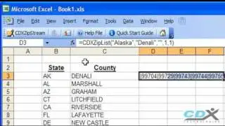 Zip Code List in Microsoft Excel