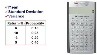 Mean, Standard Deviation, Variance on BA II Plus Calculator | Probability Distribution x̄, SD, σ²