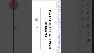 How To Insert a Line In Word For Resume #shorts