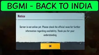 BGMI Server Is Not Online Yet || Please Check The Official News || server is not online yet bgmi