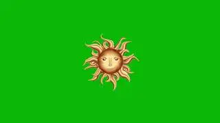 Sun-Face (Toon) Green Screen - Blue Screen HD