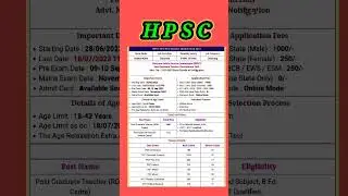 HPSC New vacancy 2023|| HPSC New requirements|| Govt job notification @srkitech.  