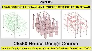 25X50 House Design Project |DAY 09 LOAD COMBINATIONS AND ANALYSIS OF MODEL IN STAAD PRO