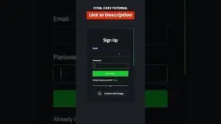 animated signup form #webdesign #html5 #signupform #shorts #ytshorts #cssanimationtutorial #css