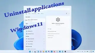 How to uninstall applications in windows 11