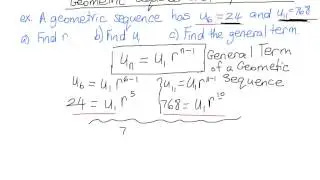 Find General Term Given two terms of a Geometric Sequence