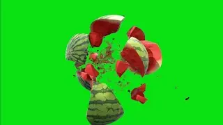 Realistic Watermelon 🍉  Splash Fruit Green Screen Chroma Key Animation Overlay HD